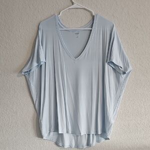 Light Blue Women's Large Oversized Relaxed Top